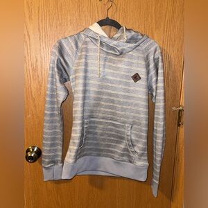 Burton WB Heron Pullover Women's Blue Gray Striped Dryride Hoodie
